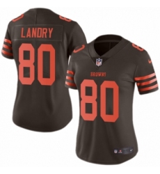 Women's Nike Cleveland Browns #80 Jarvis Landry Limited Brown Rush Vapor Untouchable NFL Jersey