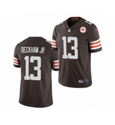 Men's Cleveland Browns #13 Odell Beckham Jr. 2021 Brown 75th Anniversary Patch Vapor Untouchable Limited Jersey