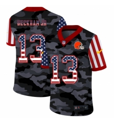 Men's Cleveland Browns #13 Odell Beckham Jr. Camo Flag Nike Limited Jersey