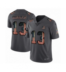 Men's Cleveland Browns #13 Odell Beckham Jr. Limited Black USA Flag 2019 Salute To Service Football Jersey