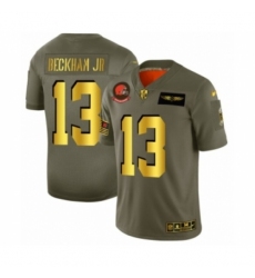 Men's Cleveland Browns #13 Odell Beckham Jr. Limited Olive Gold 2019 Salute to Service Football Jersey