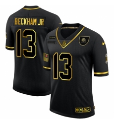 Men's Cleveland Browns #13 Odell Beckham Jr. Olive Gold Nike 2020 Salute To Service Limited Jersey