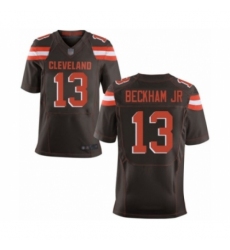 Men's Odell Beckham Jr. Elite Brown Nike Jersey NFL Cleveland Browns #13 Home