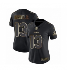 Women's Cleveland Browns #13 Odell Beckham Jr. Black Gold Vapor Untouchable Limited Football Jersey