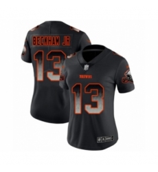 Women's Cleveland Browns #13 Odell Beckham Jr. Limited Black Smoke Fashion Football Jersey