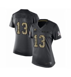 Women's Odell Beckham Jr. Limited Black Nike Jersey NFL Cleveland Browns #13 2016 Salute to Service