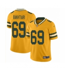 Men's Green Bay Packers #69 David Bakhtiari Limited Gold Inverted Legend Football Jersey