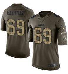 Men's Nike Green Bay Packers #69 David Bakhtiari Elite Green Salute to Service NFL Jersey