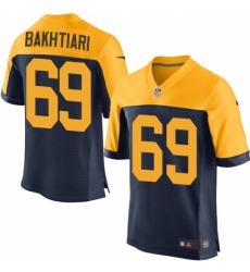 Men's Nike Green Bay Packers #69 David Bakhtiari Elite Navy Blue Alternate NFL Jersey