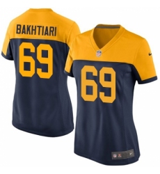 Women's Nike Green Bay Packers #69 David Bakhtiari Limited Navy Blue Alternate NFL Jersey