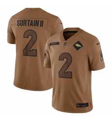 Men's Denver Broncos #2 Patrick Surtain II Nike 2023 Salute To Service Limited Jersey - Brown