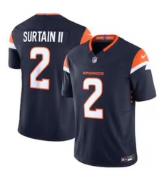 Men's Denver Broncos #2 Patrick Surtain II Nike Navy Alternate Vapor F.U.S.E. Limited Jersey