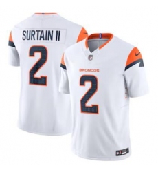 Men's Denver Broncos #2 Patrick Surtain II Nike White Vapor F.U.S.E. Limited Jersey