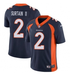 Men's Nike Denver Broncos #2 Patrick Surtain II Navy Blue Alternate Stitched NFL Vapor Untouchable Limited Jersey