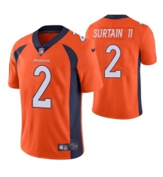 Men's Nike Denver Broncos #2 Patrick Surtain II Orange Team Color Stitched NFL Vapor Untouchable Limited Jersey