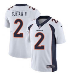 Men's Nike Denver Broncos #2 Patrick Surtain II White Stitched NFL Vapor Untouchable Limited Jersey