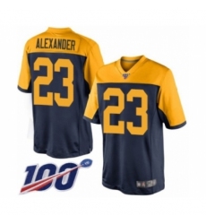 Men's Green Bay Packers #23 Jaire Alexander Limited Navy Blue Alternate 100th Season Football Jersey