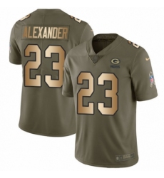 Men's Nike Green Bay Packers #23 Jaire Alexander Limited Olive/Gold 2017 Salute to Service NFL Jersey