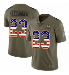 Men's Nike Green Bay Packers #23 Jaire Alexander Limited Olive/USA Flag 2017 Salute to Service NFL Jersey