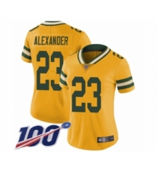 Women's Green Bay Packers #23 Jaire Alexander Limited Gold Rush Vapor Untouchable 100th Season Football Jersey