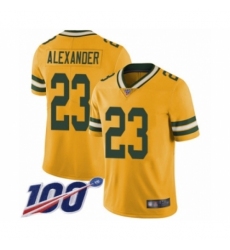 Youth Green Bay Packers #23 Jaire Alexander Limited Gold Rush Vapor Untouchable 100th Season Football Jersey