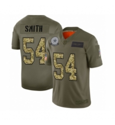 Men's Dallas Cowboys #54 Jaylon Smith 2019 Olive Camo Salute to Service Limited Jersey