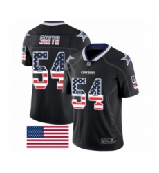 Men's Dallas Cowboys #54 Jaylon Smith Limited Black Rush USA Flag Football Jersey