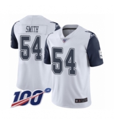 Men's Dallas Cowboys #54 Jaylon Smith Limited White Rush Vapor Untouchable 100th Season Football Jersey