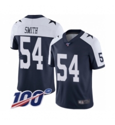 Men's Dallas Cowboys #54 Jaylon Smith Navy Blue Throwback Alternate Vapor Untouchable Limited Player 100th Season Football Jersey