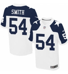 Men's Nike Dallas Cowboys #54 Jaylon Smith Elite White Throwback Alternate NFL Jersey