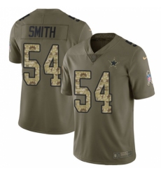 Men's Nike Dallas Cowboys #54 Jaylon Smith Limited Olive/Camo 2017 Salute to Service NFL Jersey