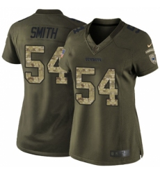 Women's Nike Dallas Cowboys #54 Jaylon Smith Elite Green Salute to Service NFL Jersey