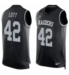 Men's Nike Oakland Raiders #42 Ronnie Lott Limited Black Player Name & Number Tank Top NFL Jersey