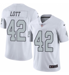 Men's Nike Oakland Raiders #42 Ronnie Lott Limited White Rush Vapor Untouchable NFL Jersey