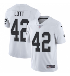 Men's Nike Oakland Raiders #42 Ronnie Lott White Vapor Untouchable Limited Player NFL Jersey