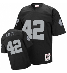 Mitchell and Ness Oakland Raiders #42 Ronnie Lott Black Authentic Throwback NFL Jersey