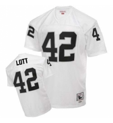 Mitchell and Ness Oakland Raiders #42 Ronnie Lott White Authentic Throwback NFL Jersey