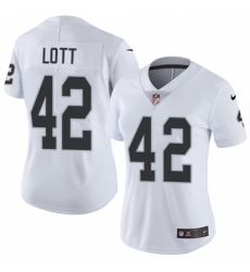 Women's Nike Oakland Raiders #42 Ronnie Lott White Vapor Untouchable Limited Player NFL Jersey