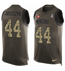 Men's Nike San Francisco 49ers #44 Kyle Juszczyk Limited Green Salute to Service Tank Top NFL Jersey