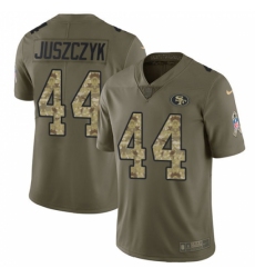 Men's Nike San Francisco 49ers #44 Kyle Juszczyk Limited Olive/Camo 2017 Salute to Service NFL Jersey