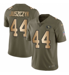 Men's Nike San Francisco 49ers #44 Kyle Juszczyk Limited Olive/Gold 2017 Salute to Service NFL Jersey