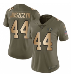 Women's Nike San Francisco 49ers #44 Kyle Juszczyk Limited Olive/Gold 2017 Salute to Service NFL Jersey