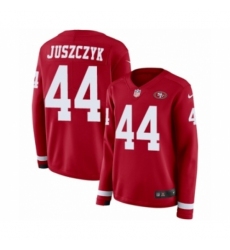 Women's Nike San Francisco 49ers #44 Kyle Juszczyk Limited Red Therma Long Sleeve NFL Jersey