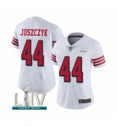 Women's San Francisco 49ers #44 Kyle Juszczyk Limited White Rush Vapor Untouchable Super Bowl LIV Bound Football Jersey