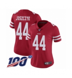 Women's San Francisco 49ers #44 Kyle Juszczyk Red Team Color Vapor Untouchable Limited Player 100th Season Football Jersey