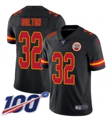 Men's Nike Kansas City Chiefs #32 Nick Bolton Black Stitched NFL Limited Rush 100th Season Jersey