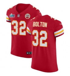 Men's Nike Kansas City Chiefs #32 Nick Bolton Red Team Color Super Bowl LVII Patch Stitched NFL Vapor Untouchable Elite Jersey