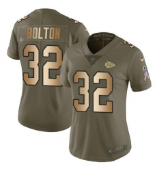 Women's Nike Kansas City Chiefs #32 Nick Bolton Olive Gold Stitched NFL Limited 2017 Salute To Service Jersey