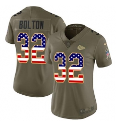 Women's Nike Kansas City Chiefs #32 Nick Bolton Olive USA Flag Stitched NFL Limited 2017 Salute To Service Jersey