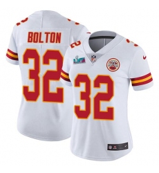 Women's Nike Kansas City Chiefs #32 Nick Bolton White Super Bowl LVII Patch Stitched NFL Vapor Untouchable Limited Jersey